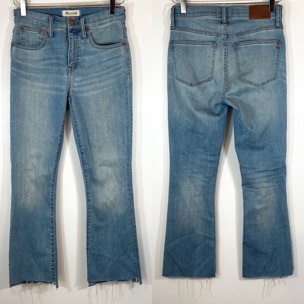 Madewell Cali Demi-Boot Jeans raw hem high waist blue jeans size 25